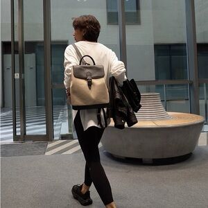 Stylish Gray and Cream Backpack